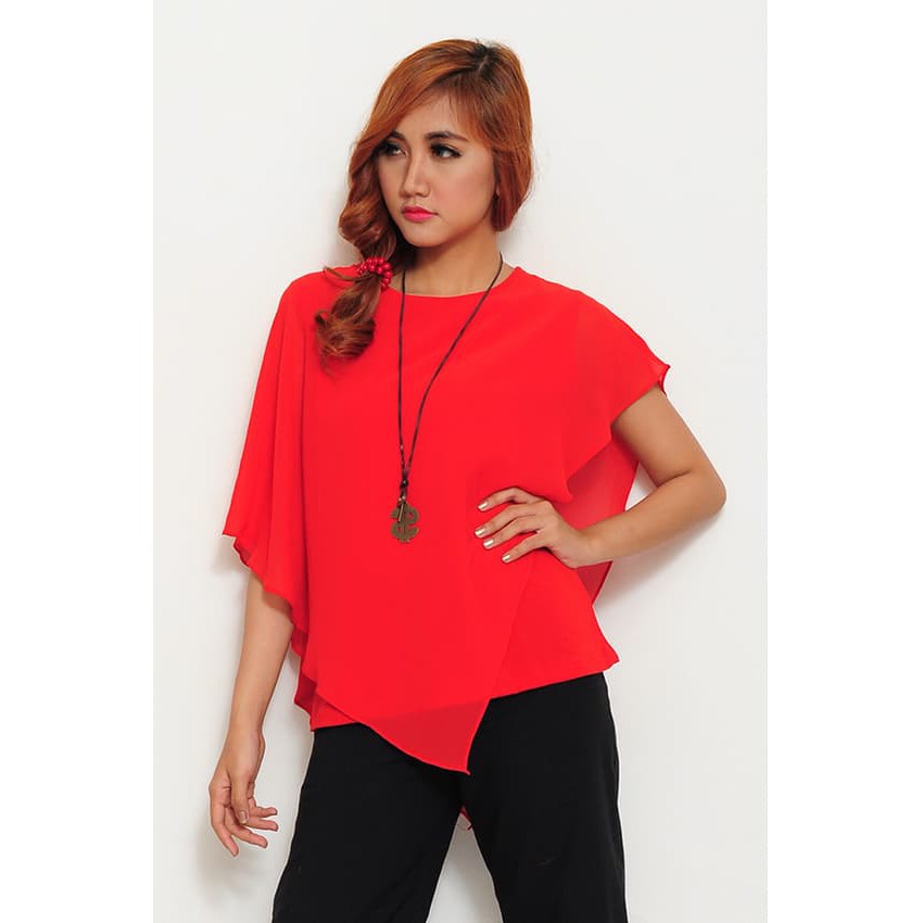 BLOUSE  Atasan Baju Pakaian Blouse Model Korea Wanita Korean Style Blus Jersey  IWAZAH OFFICE