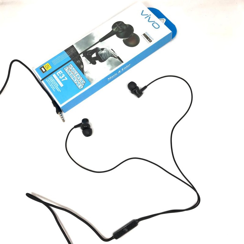 Ready Stok Headset Vivo Stereo Bass E37 Handset Hansfree Handsfree Vivo E37 Bass Earphone Vivo E37 Mic