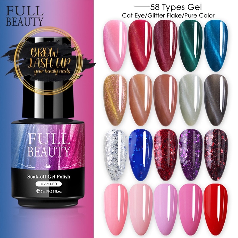 1-30 FULL BEAUTY GEL POLISH  7.3ML GEL POLISH KUTEK GEL FULL BEAUTY CAT EYE TAHAN 2 BULAN NAIL ART/ KUTEK / KUKU