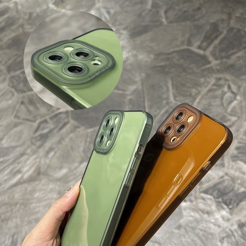 Soft Case Silikon TPU Desain Kamera Translucent Untuk IPhone 13 12 11 Pro X XR XS Max