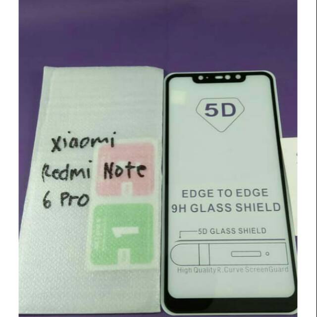 TEMPERED GLASS 9D FULL GLUE REDMINOTE 6 PRO