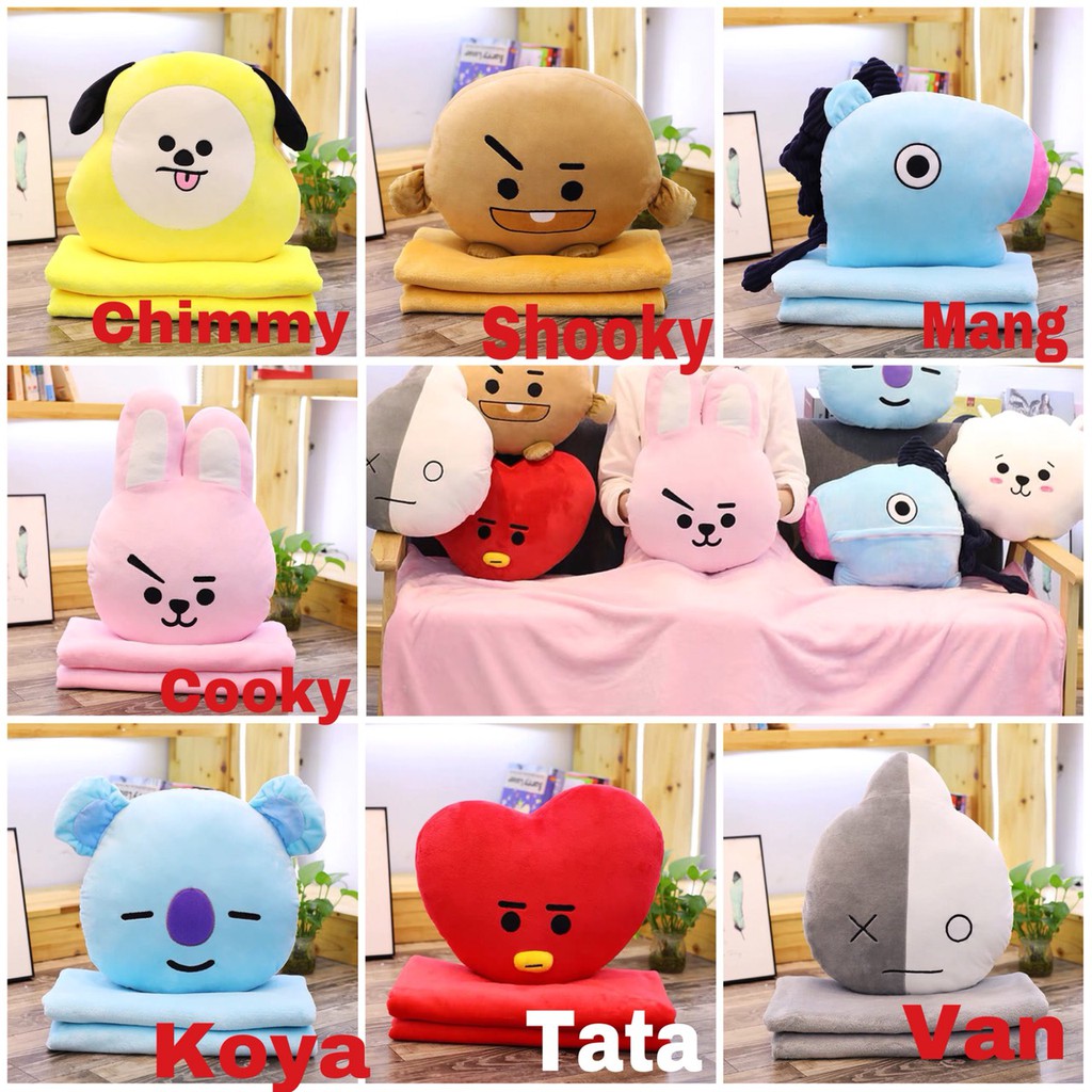 BANTAL SELIMUT BALMUT BONEKA BTS  BT21  IMPOR COOKY SHOOKY 