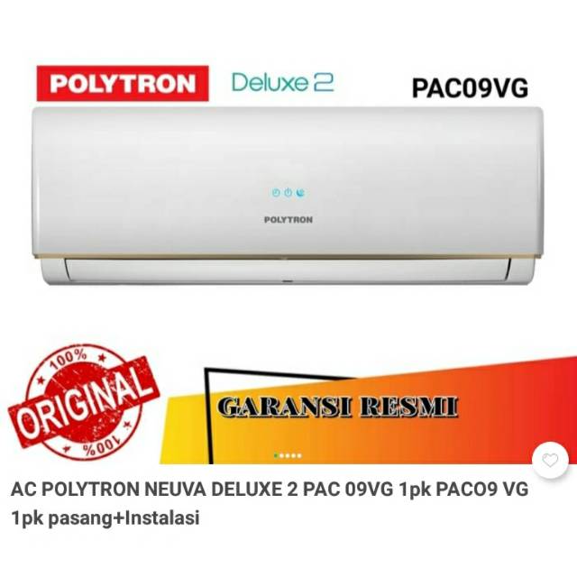 Polytron Ac Split 1PK  PAC09VG (900watt SuperCool) +terpasang diCirebonKota Garansi5+2Thn FreonR410