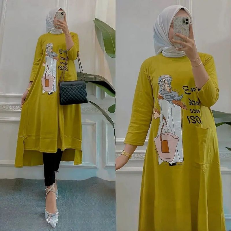 Soraya midi/baju midi wanita muslimah model terbaru/bahan combed 24s