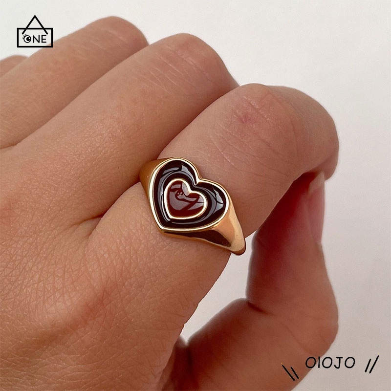 Ready stock❤️1PCS Aksesoris Fashion Cincin Pasangan Cinta Adjustable Korea