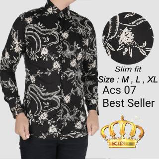  BAJU  BATIK  PRIA SLIM  FIT  MODERN NEW ACS 07 Shopee Indonesia