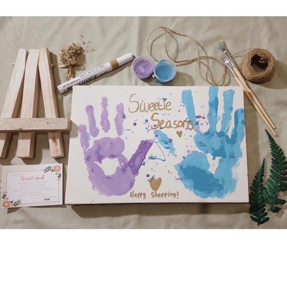 

오 TERMASUK EASEL DIY Handprint Painting Kit by Sweetie Seasons Canvas Lukis Set | Easel Lukisan Flash Sale