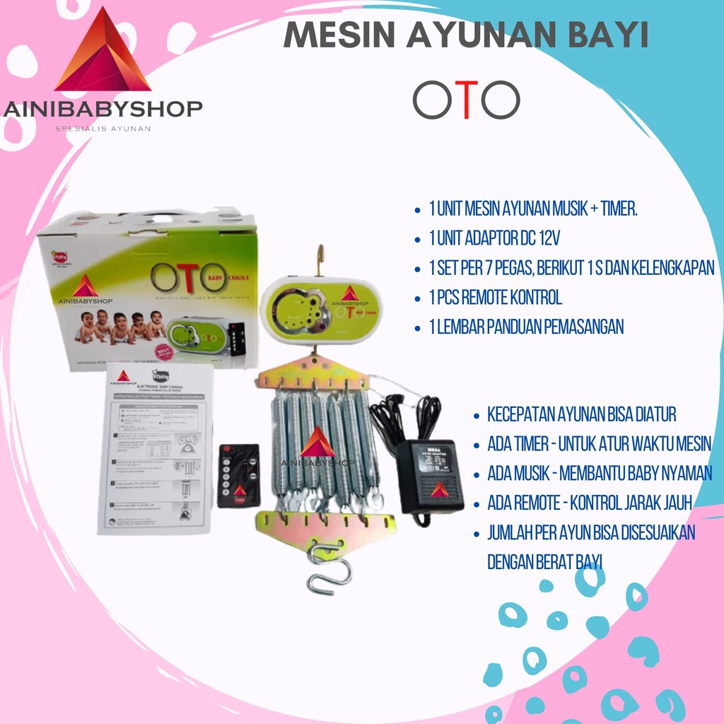 MESIN AYUNAN BAYI ELEKTRIK REMOTE/ AYUNAN OTOMATIS BAYI REMOTE MEREK OTO#ainibabyshop