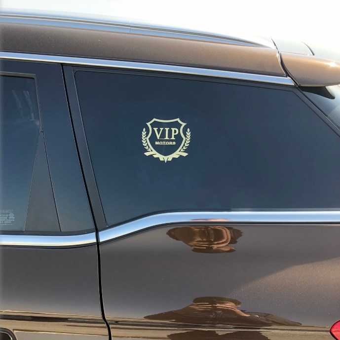 Stiker Logo VIP Bahan Aluminum Untuk Kaca Jendela Mobil Universal