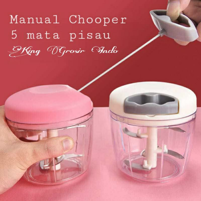 Manual Speedy Chopper 5 Pisau / Blender Tarik Manual 5 Pisau 900 ML