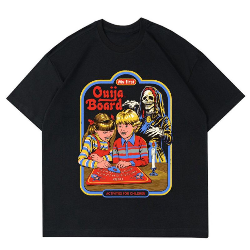 KAOS BAJU VINTAGE GAME OUIJA BOARD | KAOS HITAM SATANIC OUIJA BOARD | T-SHIRT COMICS COLLECTION HITA