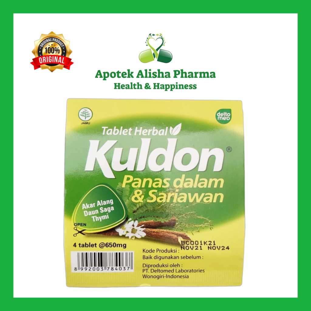 KULDON Strip 4 Tablet - Kuldon Sariawan/Obat Panas Dalam dan Sariawan