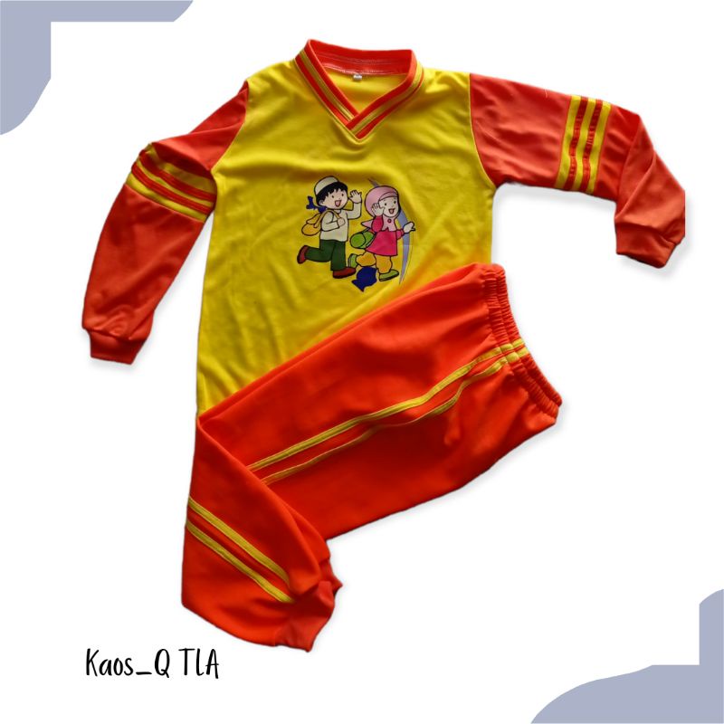 Setelan Olahraga Anak TK PAUD - Baju Training Sekolah Lengan Panjang Nyaman