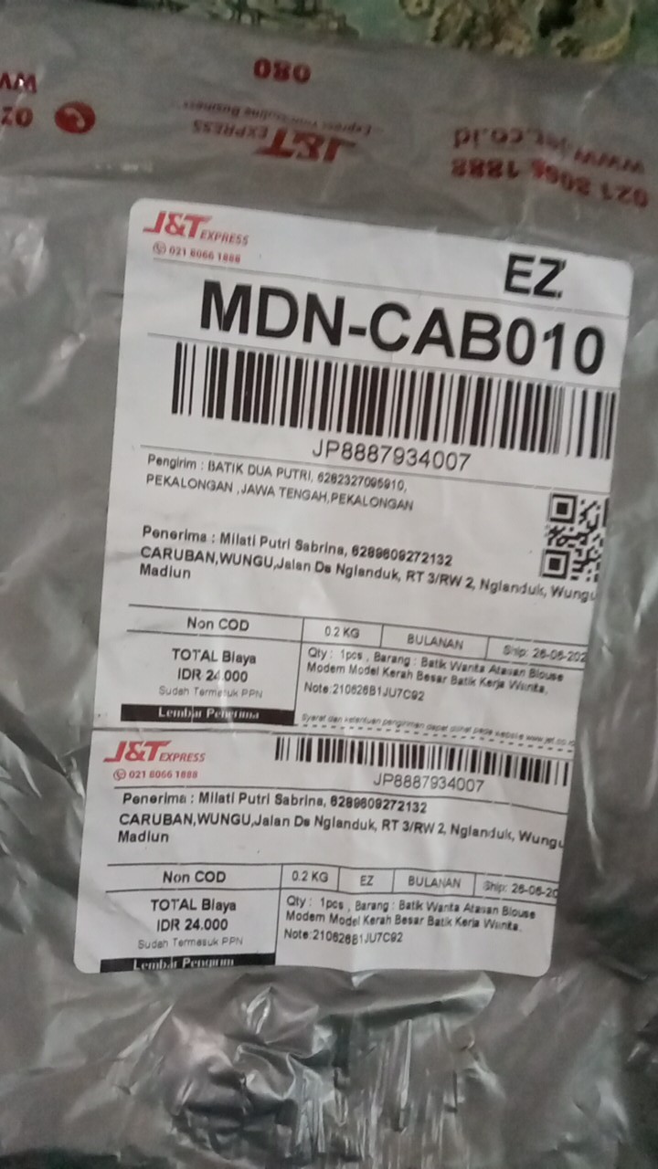 Batik Wanita Atasan Blouse Modern Model Kerah Besar Batik Kerja Wanita