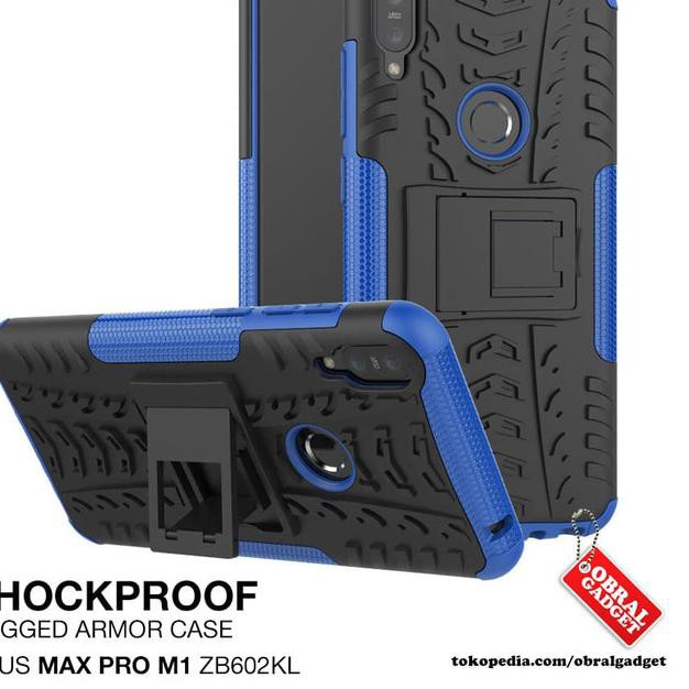Bagus Banget.>568QF  Armor Case Asus Zenfone Max Pro M1 ZB602KL Hard & Soft Softcase Casing - Hitam