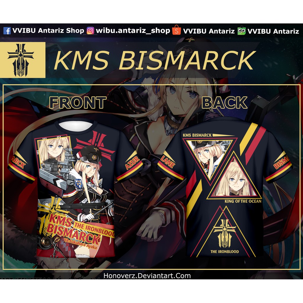 Kaos Fullprint Anime Azur Lane KMS Bismarck