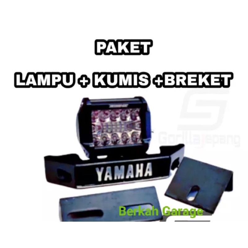 Paket Komplit Lampu Tembak 18 Led Breket Dudukan Plus Kumis Fullset Tebal