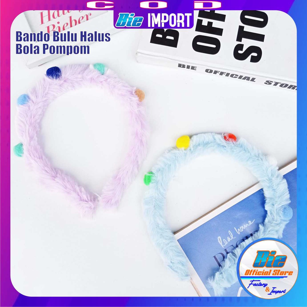 Bando Bulu Pompom Cute Impor Best Seller