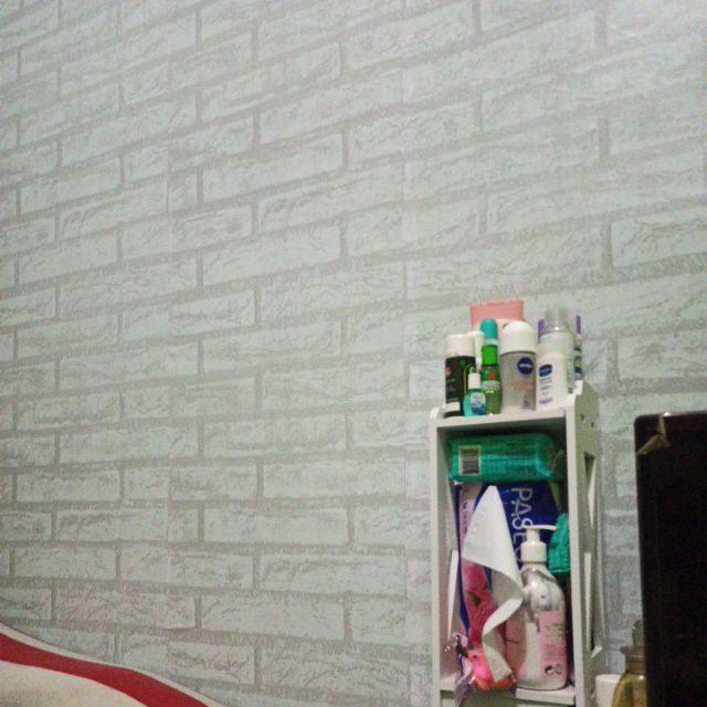 Wallpaper Stiker Dinding Bata Putih 10m X 45cm