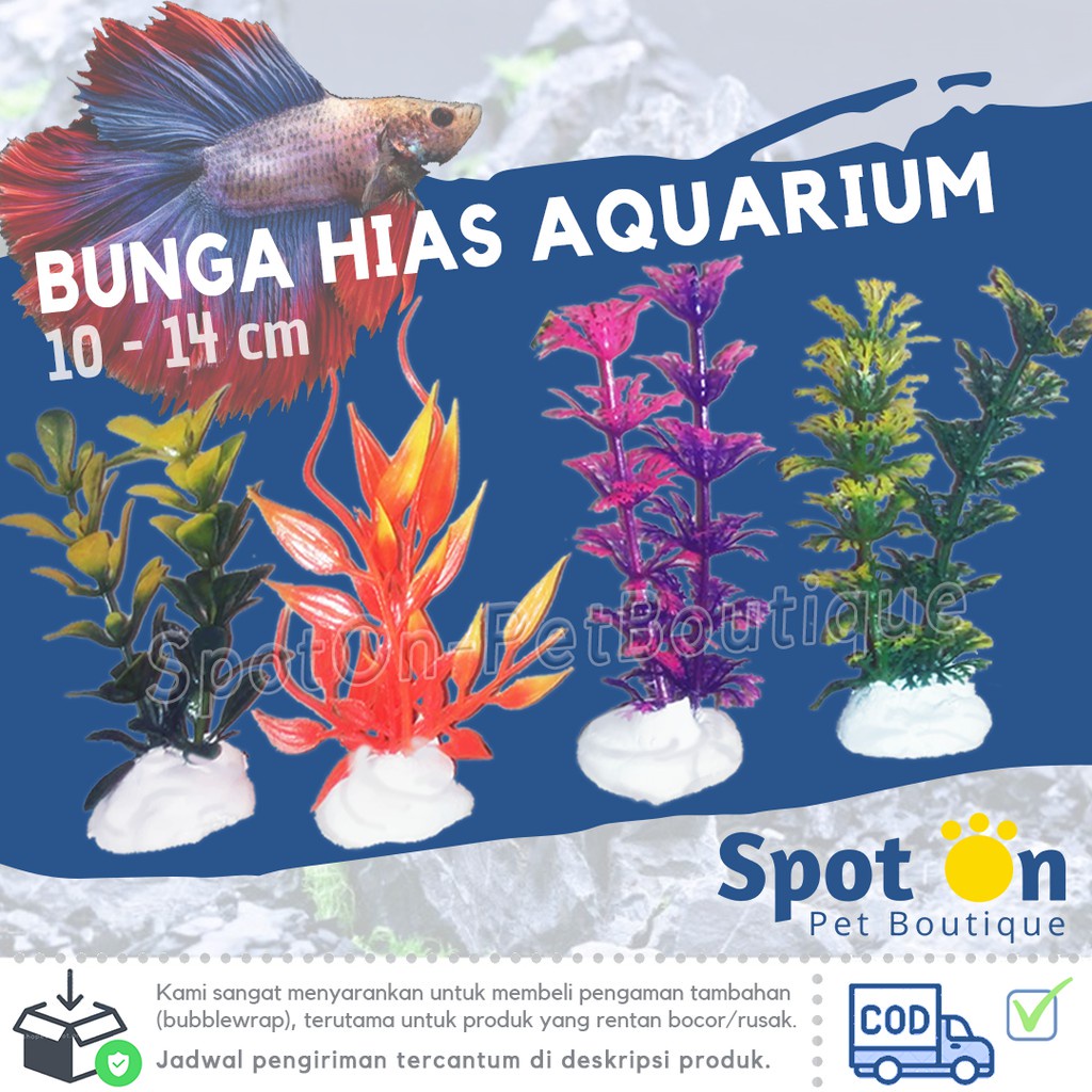 Tanaman Bunga Hias Aquarium Cantik 12cm | Hiasan Akuarium Kerang Mini Plastik Cerah Ikan Aquascape