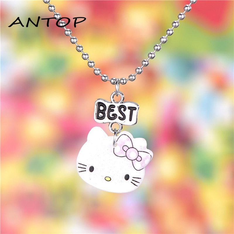 Lucu Hello Kitty Buddy Pendant Baru Gadis Hati Kalung Versi Korea Aksesoris Populer ANTOP