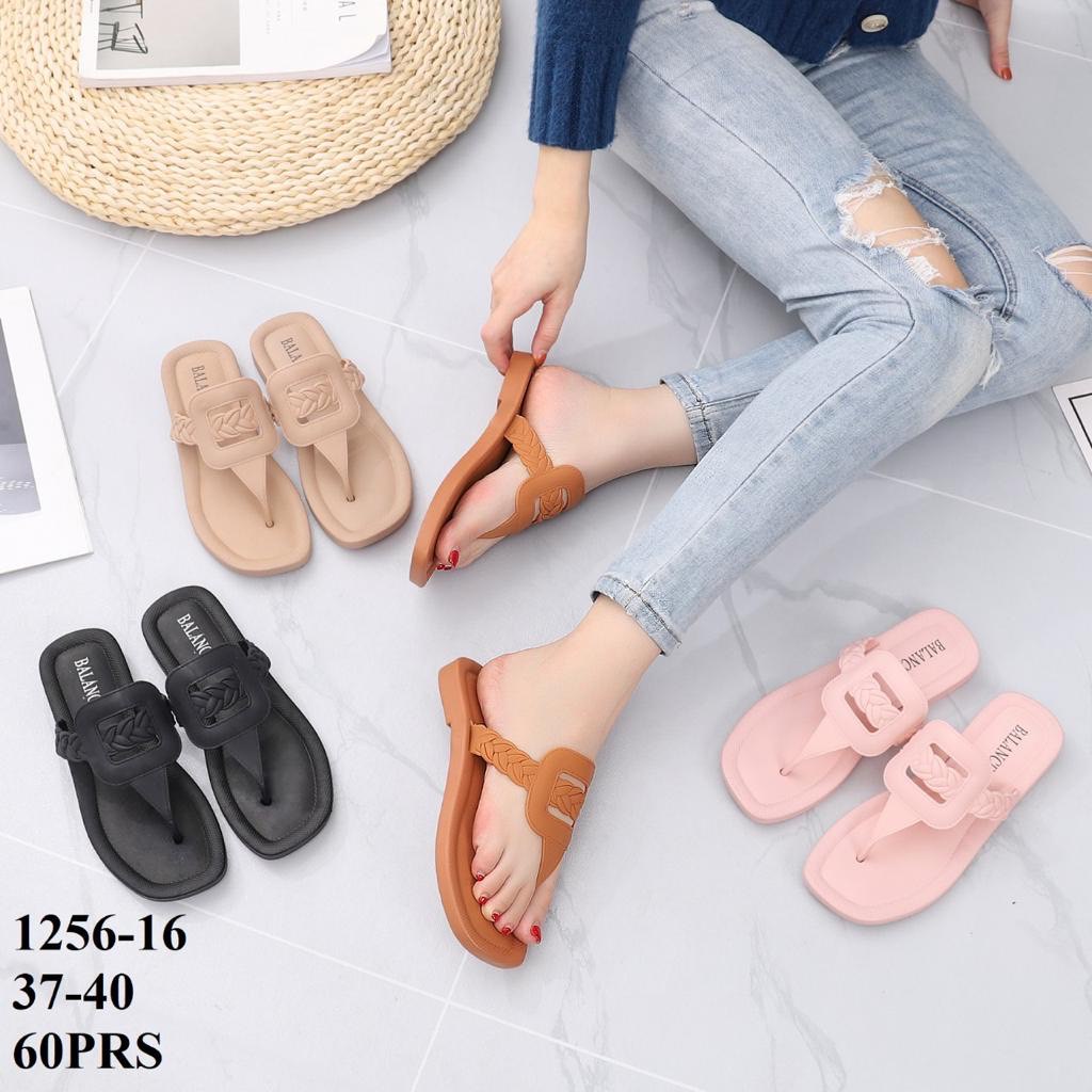 [RESTOCK] Sandal Jepit Wanita Karet Import BALANCE Motif Kotak / 1256-16