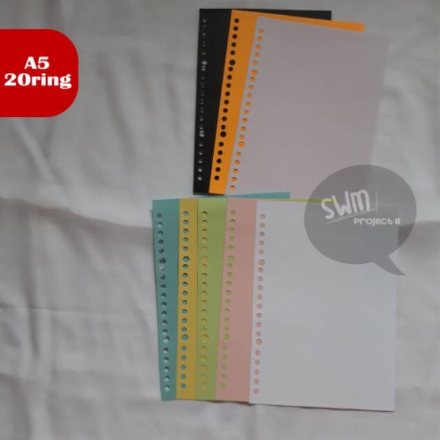 SWM A5 20ring refill loose leaf isi binder kertas  file 