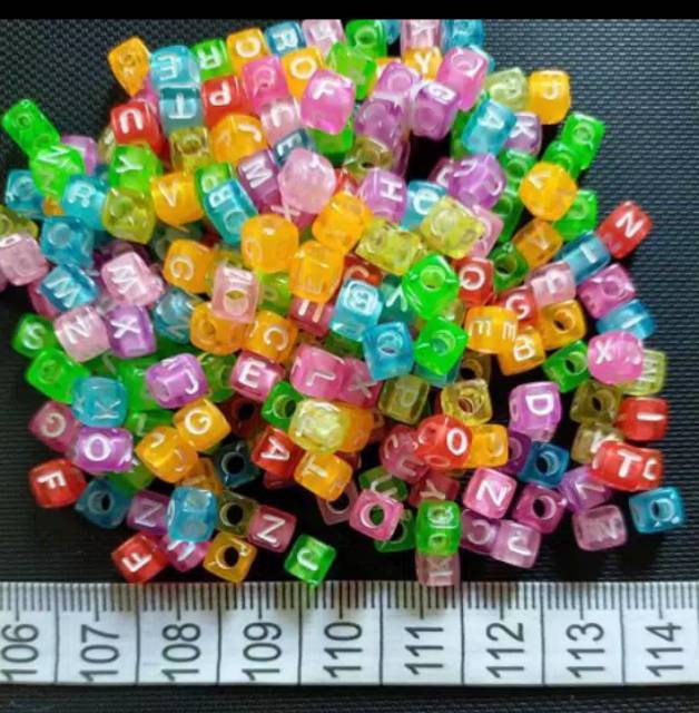 20 GRAM MOTE HURUF  5MM - Manik huruf 5mm - Manik huruf