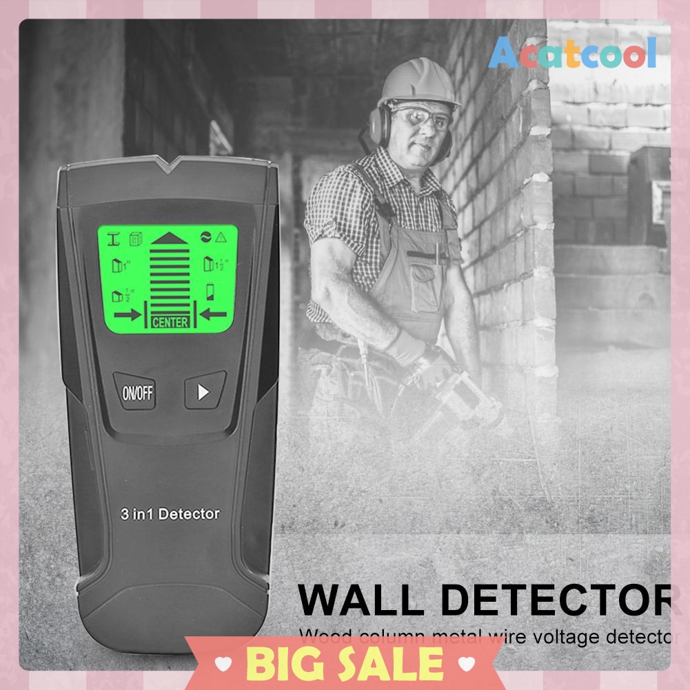 Metal Finder Wood Studs Detector AC Voltage Live Wire Detect Wall Scanner