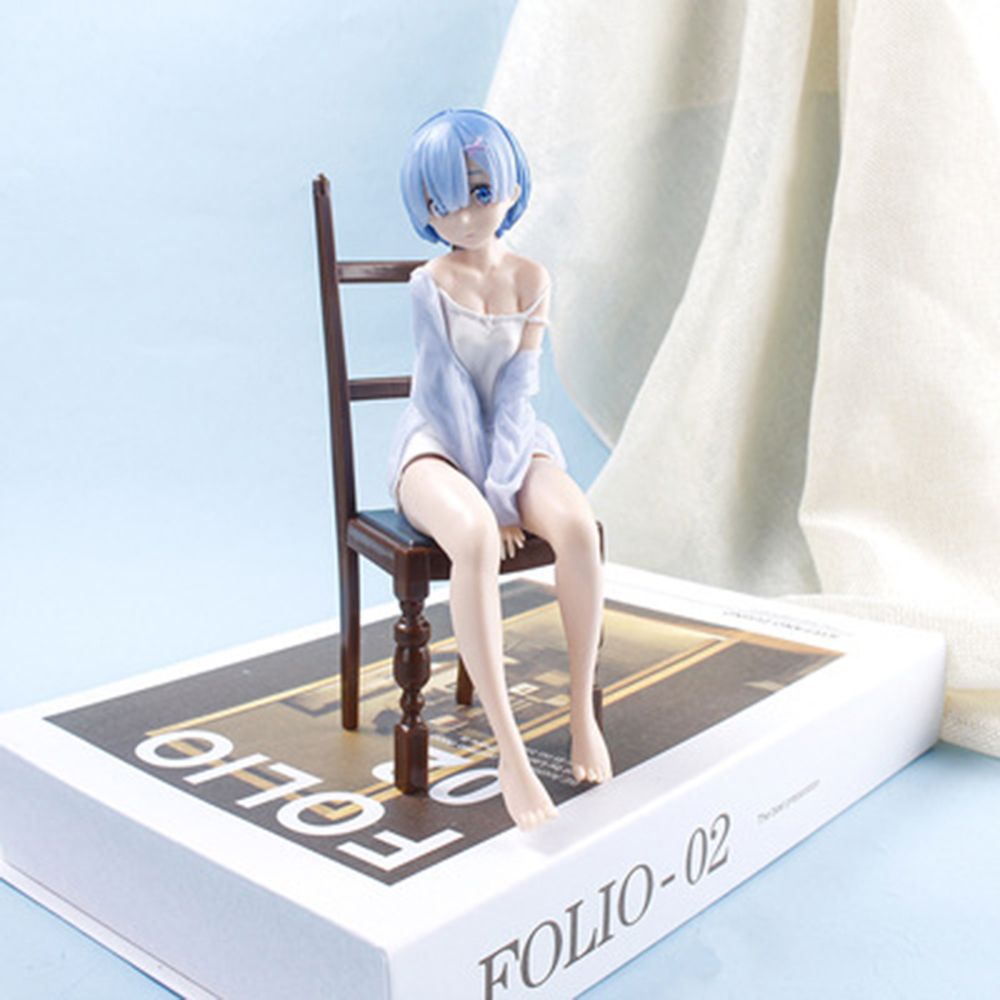 MXBEAUTY Collection Toys Re ZERO Starting Life in Another World PVC Pajamas Chair Rem Pajamas Figure Rem Anime Figure Figure Toys 17cm Model Toys Relax Rem for Gift Action Figure