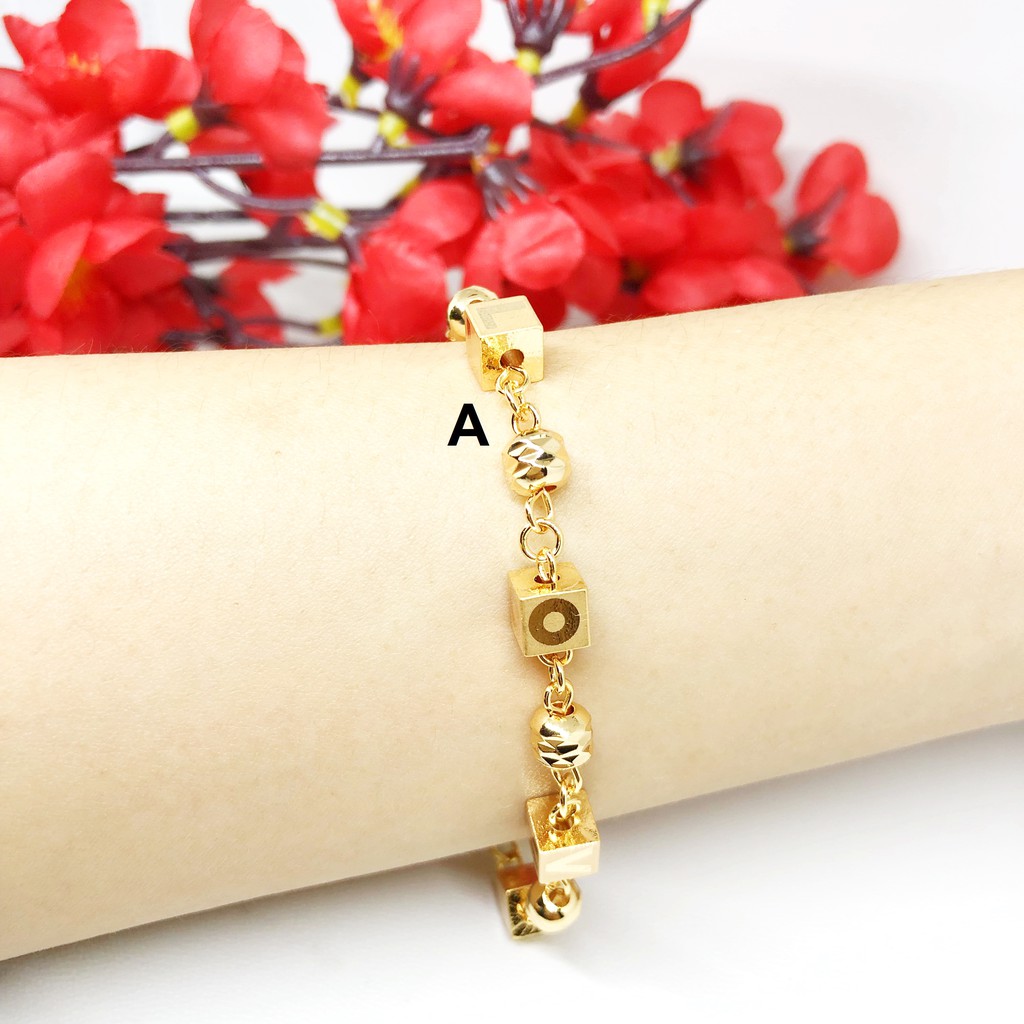 Gelang Xuping Kubus Kotak Love Laser Gold Lapis Emas - BB279