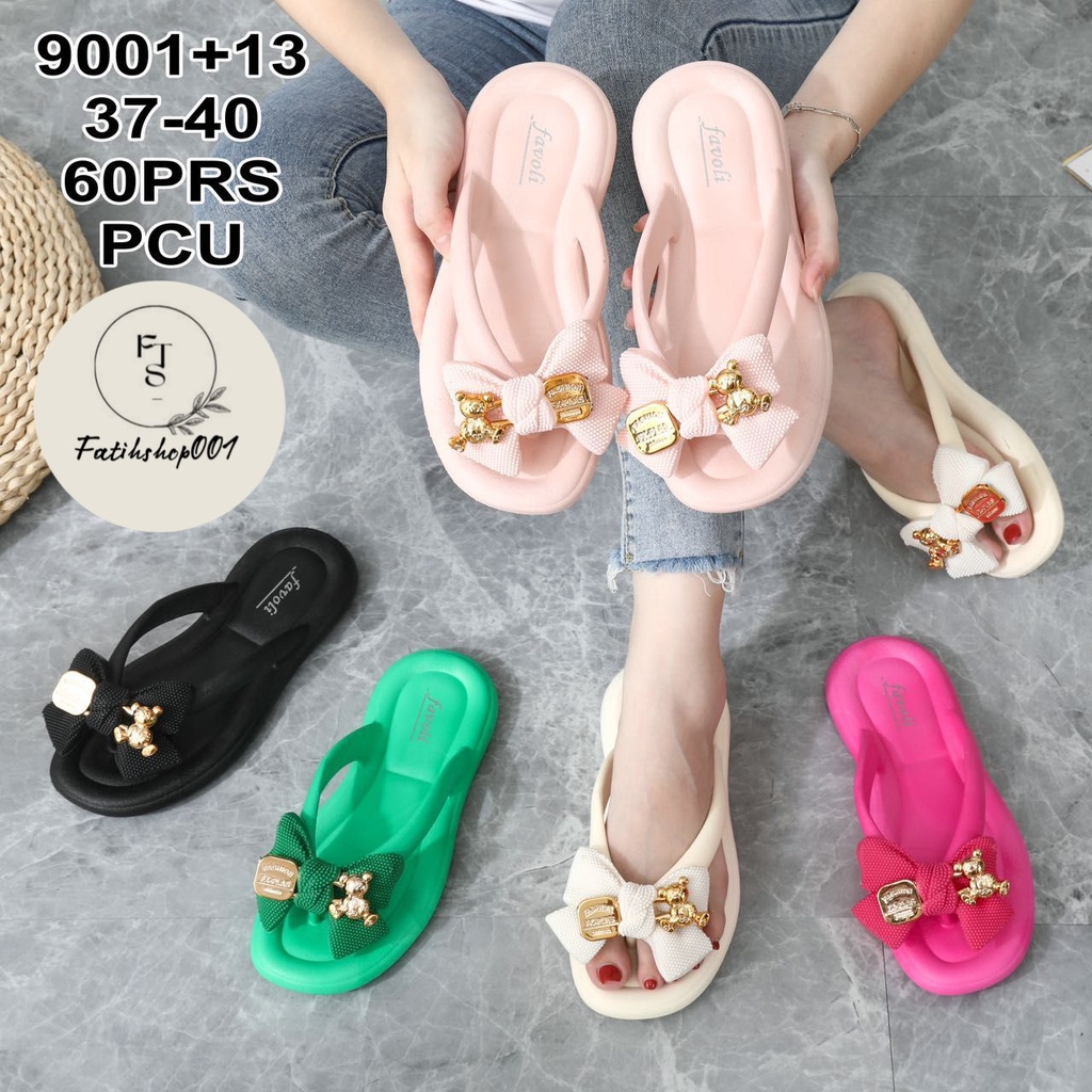 Sandal Jepit Wanita 9001+13 Fhasion korea / sandal jelly wanita import/sandal bangkok terlaris