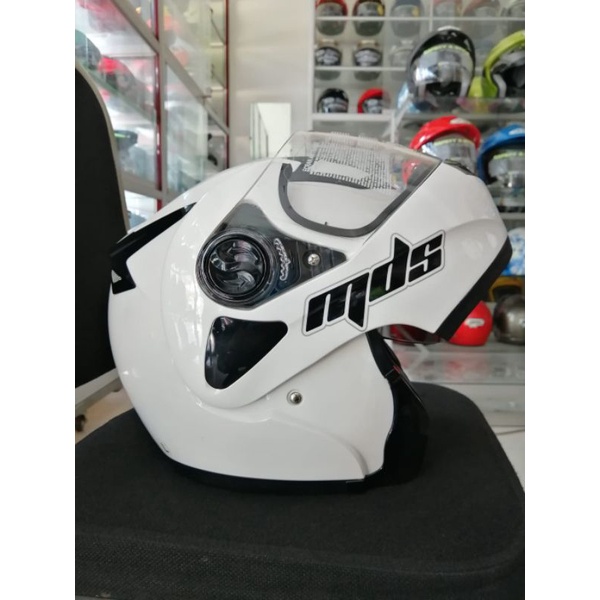 Jual HELM MDS PRO RIDER WHITE ORIGINAL HELM MODULAR MDS PRORIDER PUTIH