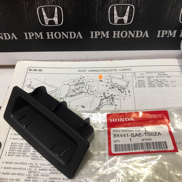 84441 SAE Original Handle Handel Pull Pocket Tailgate Tarikan Bagasi Honda Jazz GD3 Idsi Vtec 2003 2004 2005 2006 2007 2008