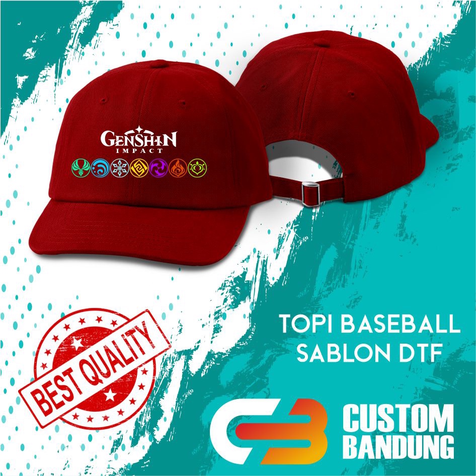 Topi Baseball GENSHIN IMPACT Pria Wanita Topi Cap Bisa Tulis Nama Bisa COD Original High Premium Quality