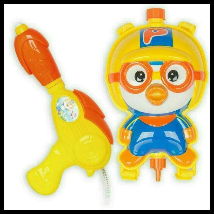 Original Mainan Pistol Air Tabung / Water Gun Ransel Karakter Pororo