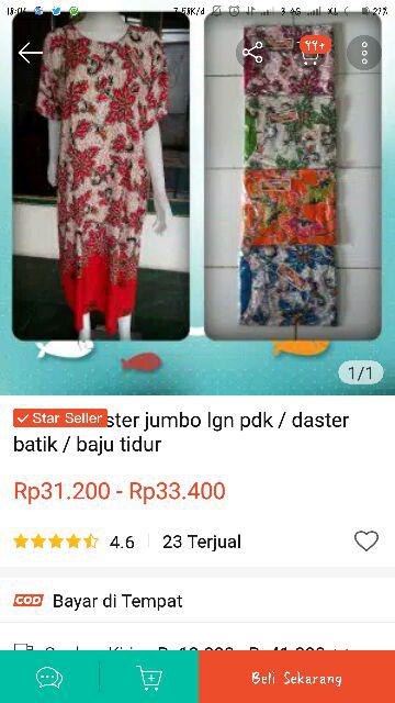 Daster Batik Solo, Daster  3/4 Batik /  Baju Tidur /  Baju Batik Busui