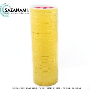 

Promo SATU 1 PACK Lakban Kertas Masking Tape 12mm x 21m Sazanami isolasi ISI 24 ROLL t erbatas