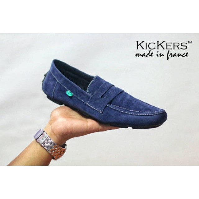 Sepatu Casual Kickers France Slop Santai Kerja Loafers Pria