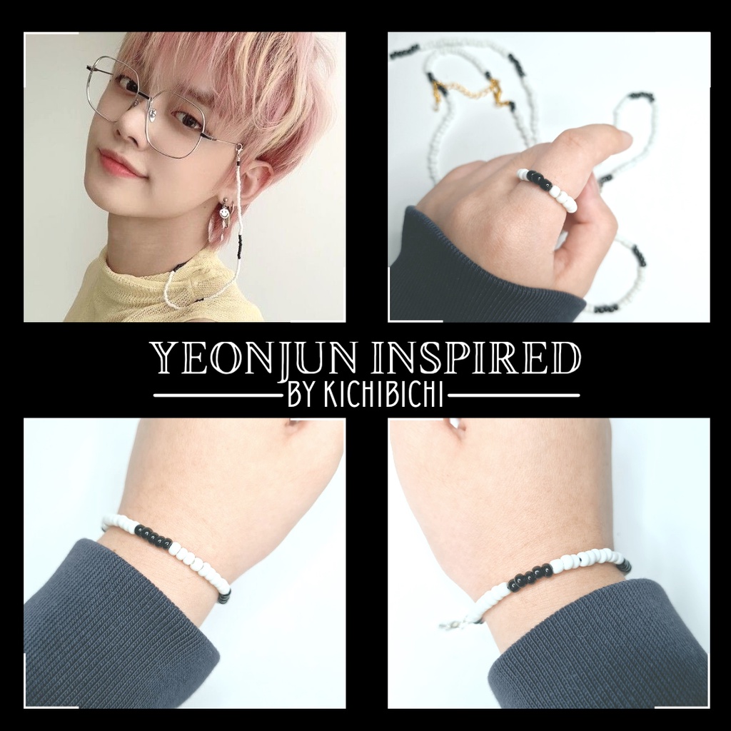 (Yeonjun TXT) Beads Manik Gelang Elastis | Cincin | Mask Strap/Kalung Masker | Choker Ala Kpop