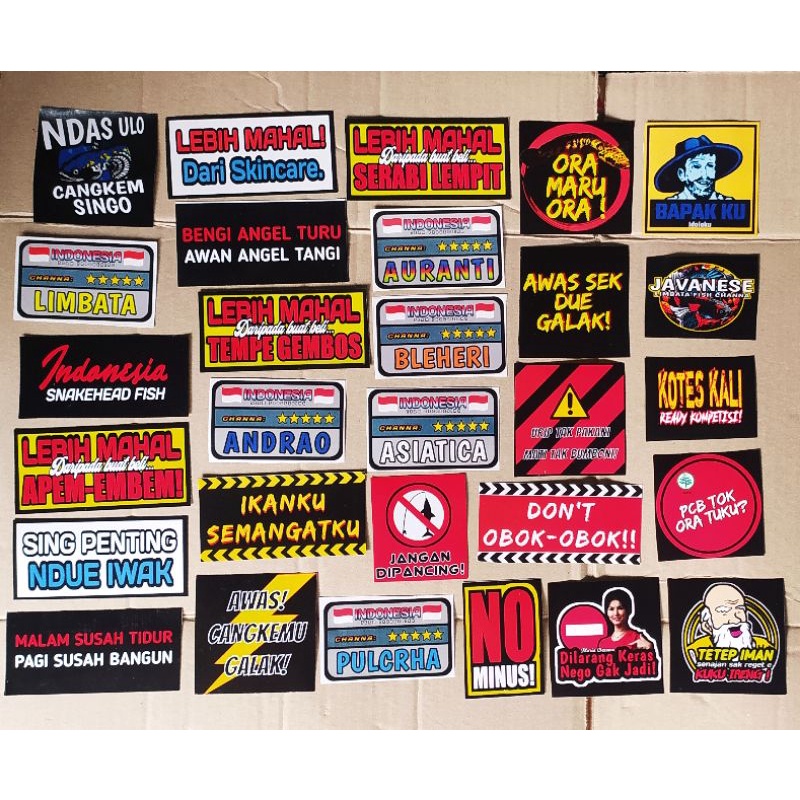 

6pcs stiker channa kata² unik