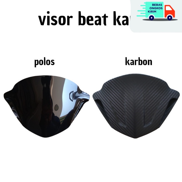 COD Visor Motor Beat Karbu Warna Hitam Bahan akrilik berkualitas - karbon