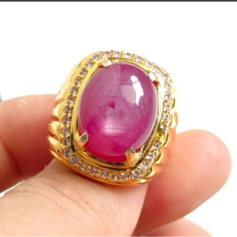 Cincin Batu PERMATA RUBY STAR BIRMA KUALITAS ISTIMEWAH