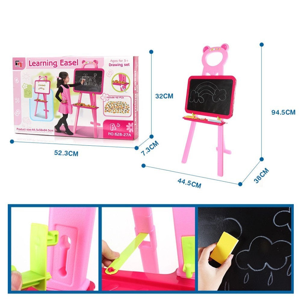 Learning Easel Papan Tulis Anak Papan Mainan Anak Puzzle Anak Wooden Toys Mainan Kayu Puzzle Huruf