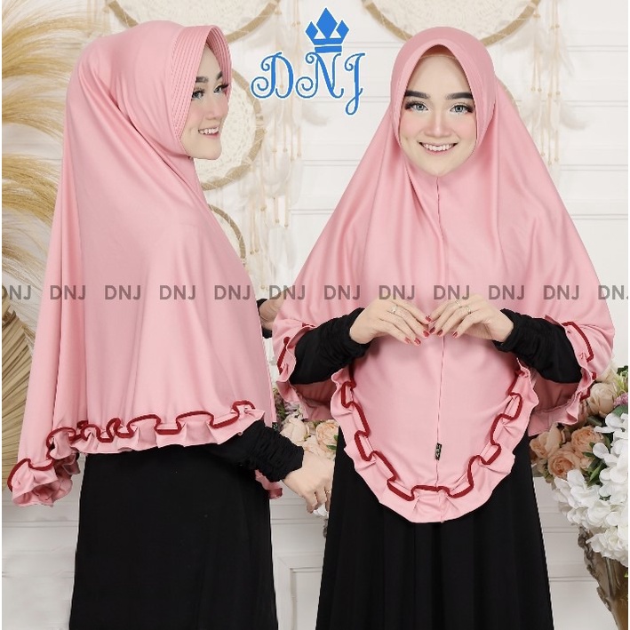krudung instan jilbab bergo listvisa khimar pet motif list bahan jersey premium jumbo terbaru