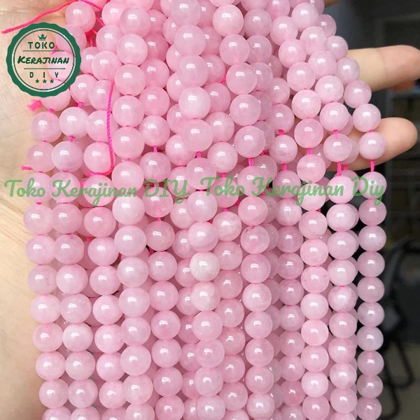 Bahan Gelang Batu Rose Quart 6,8,10mm Bahan Craft dan DIY