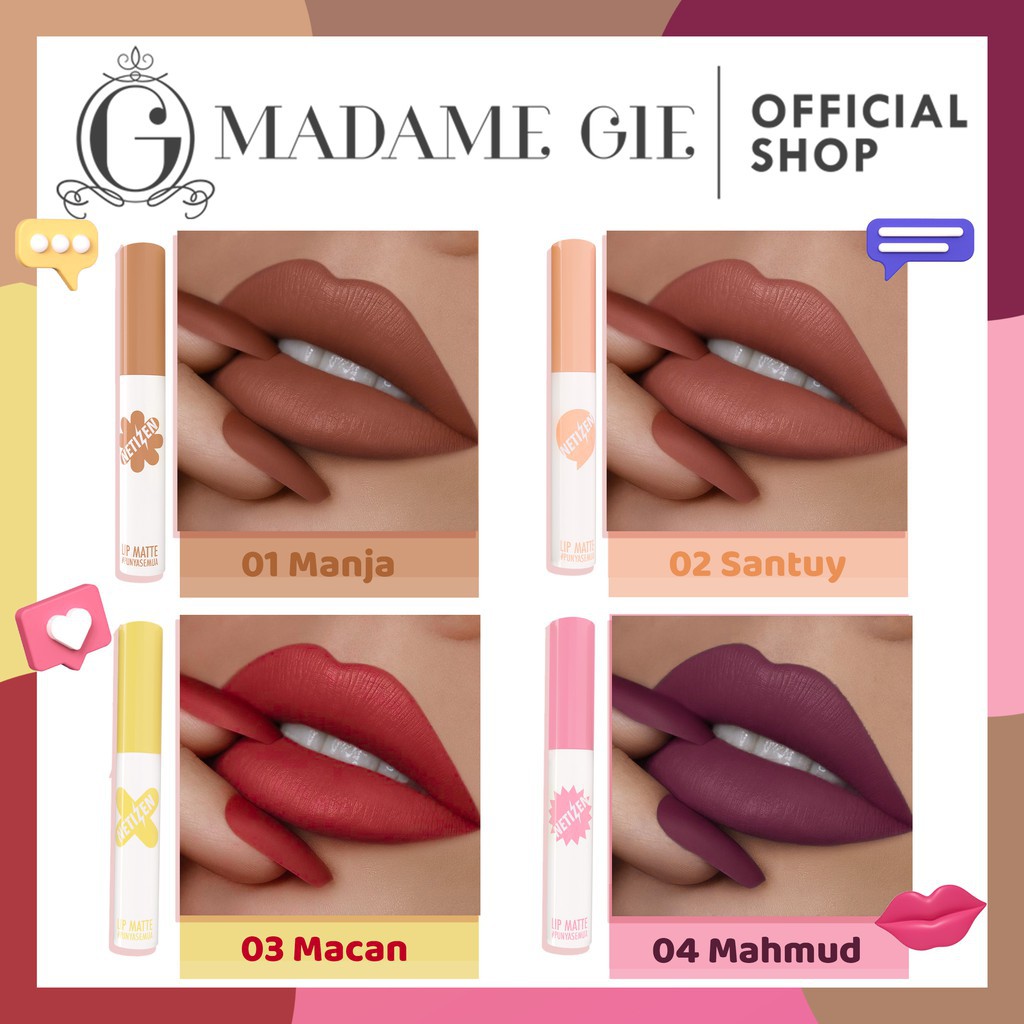 Madame Gie Netizen Lip Matte - Make Up Lipstick | By Madem gie original lipstick