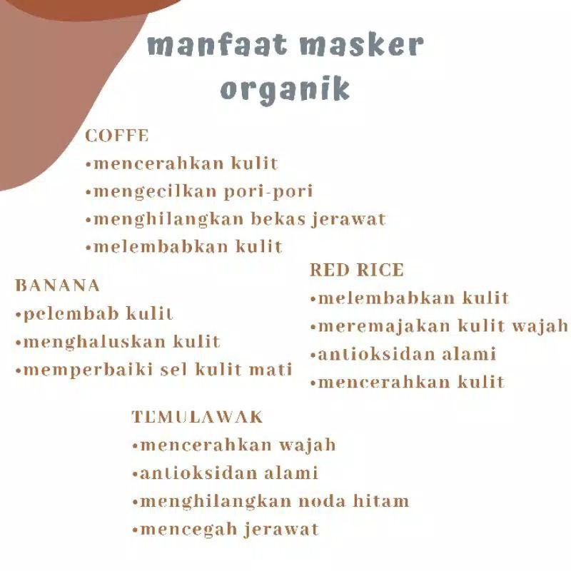 ❤️G.A.SHOP❤️ MASKER WAJAH ORGANIK