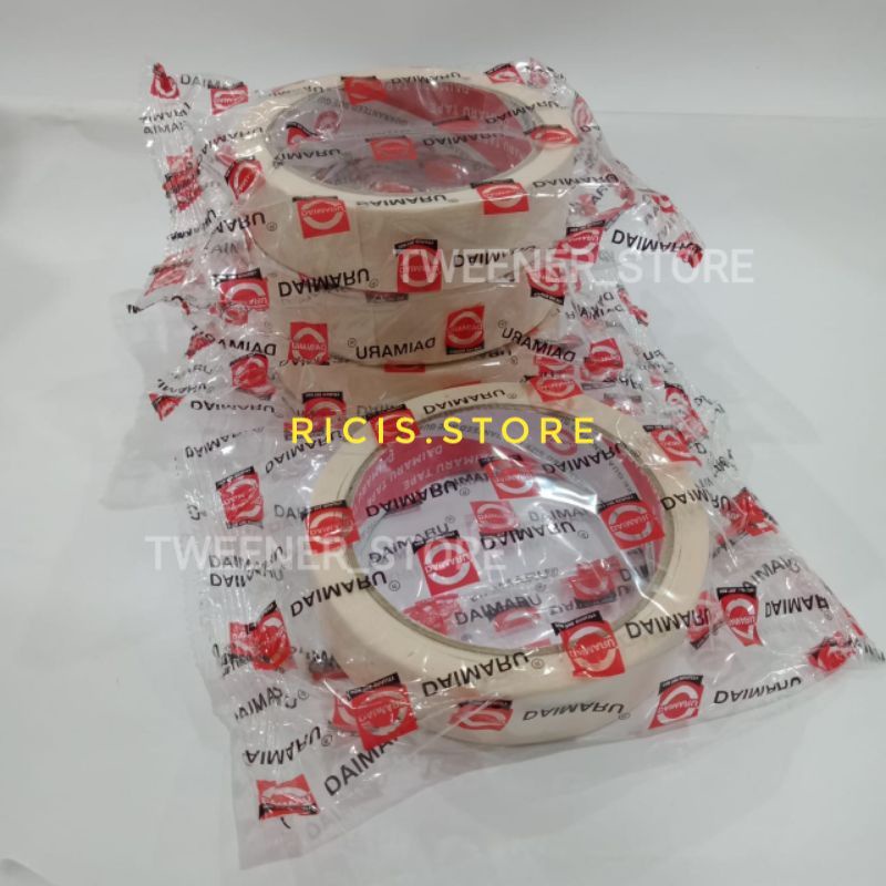 ISOLASI KERTAS SUPER KUAT 24mm 20 yard DAIMARU MASKING TAPE Solasi kertas Lakban kertas