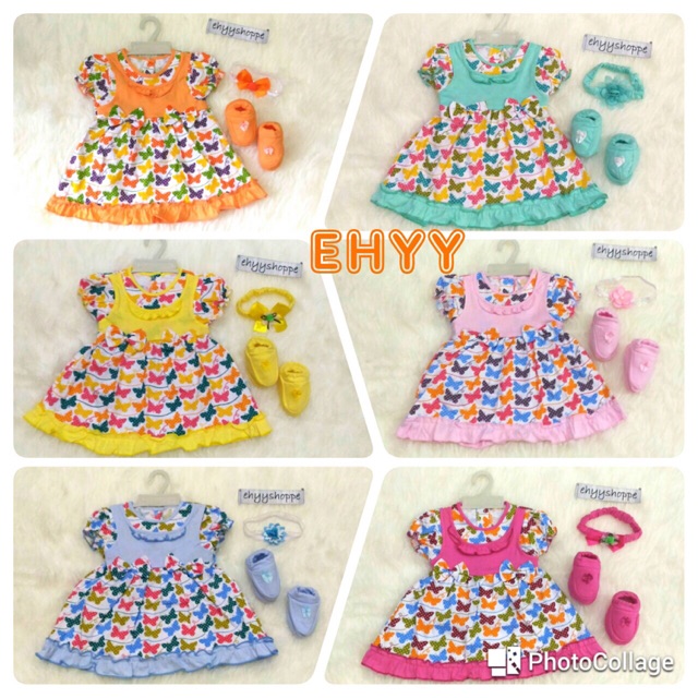 Dress Bayi Kupu Kupu Usia Baby 3 - 18 bulan